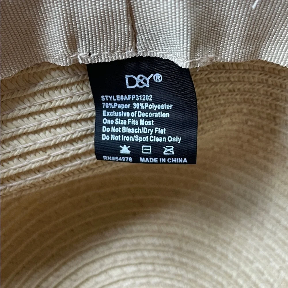 D&Y Cream and Pink Kids Sun Hat